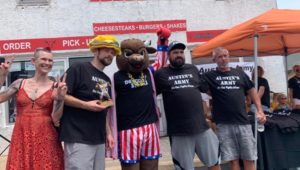 A July 11 Delco Steaks fundraiser included T-shirt sales, a burger eating contest and donation of part of the proceeds.