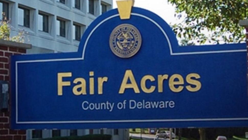 Sign for Fair Acres Geriatric Center outside the Media facility.