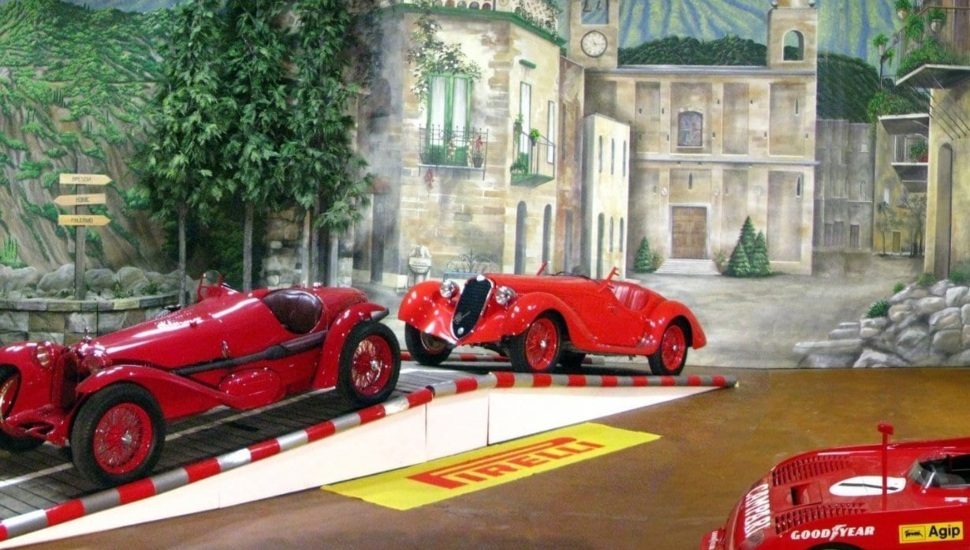 One of the vintage auto museum displays at the Simeone Foundation.