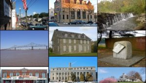 A collage of buildings and locations in Delaware County,