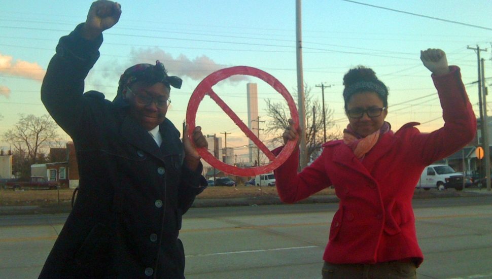 Members of Chester Residents Concerned for Quality Living protest a trash incinerator in Chester.