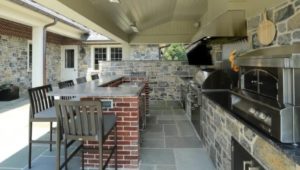 Steve Finley's outdoor kitchen at his new home in Villanova.