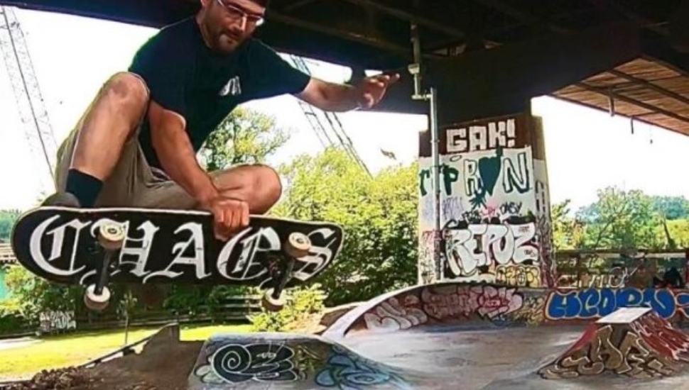 Nick Ludwig, Delco Skatepark Coalition board member, at Grays Ferry Skatepark in Philadelphia.