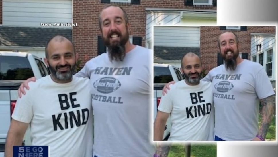 Amir Sidiqi with former teacher Kevin Haney.