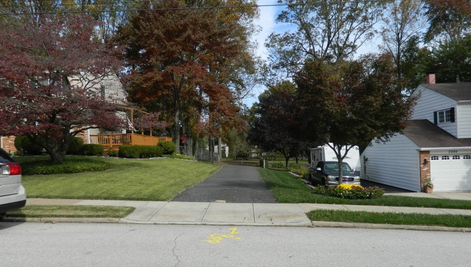 The entrance to Concord Square Park in Aston.