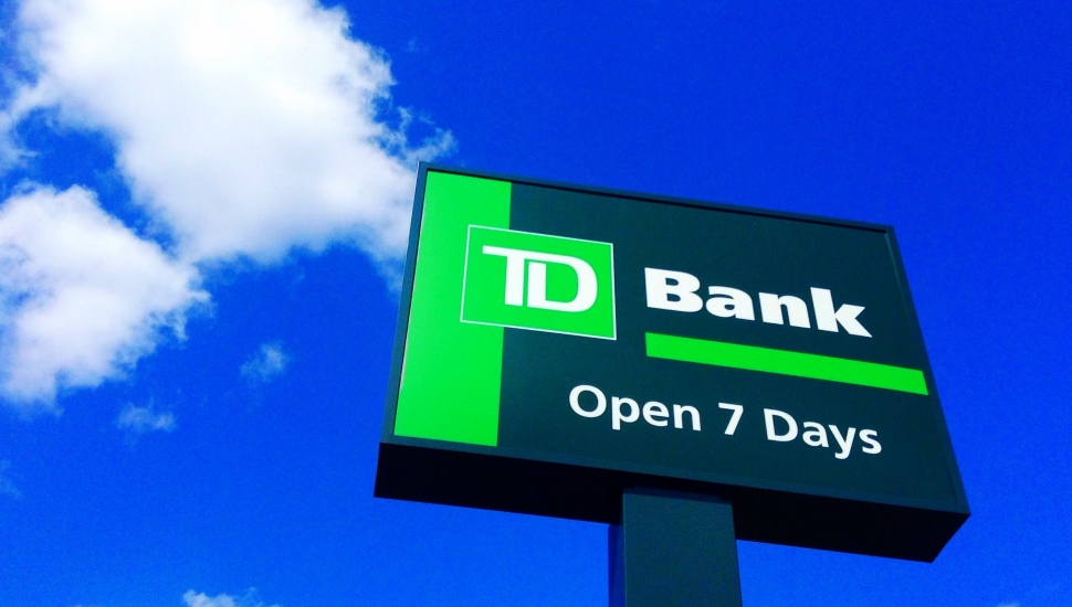 A TD Bank sign.