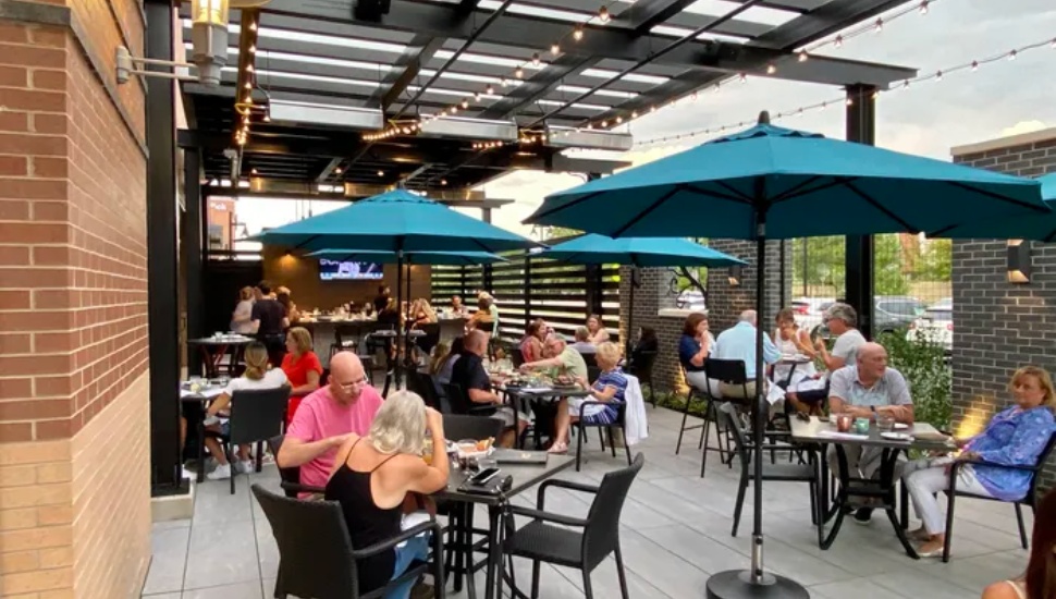 Outdoor patio at Copper Crow In Horsham