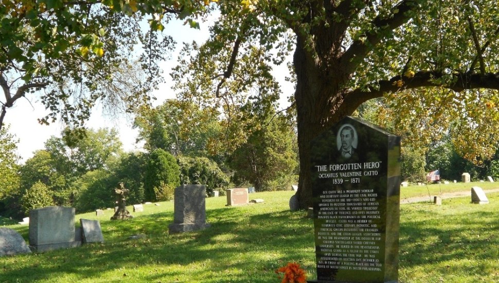 Octavius Catto’s headstone in Eden Cemetery.
