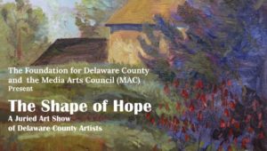 Advertisement for Foundation for Delaware County's "Shape o Hope" art show.