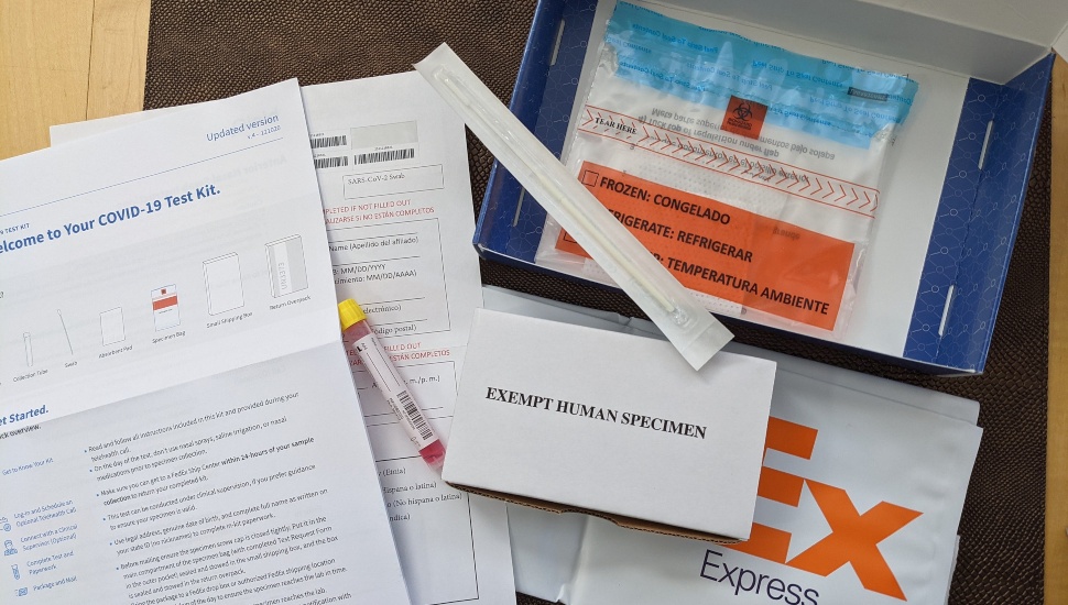 A COVID-19 home test kit.