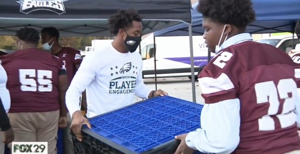 Eagles Work With Boys School to Set Up Warehouse Space in Sharon Hill