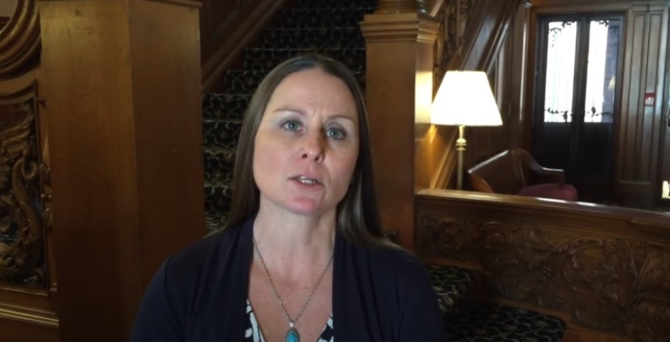Melissa Lyon in a 2018 YouTube video discussing an issue in Erie, PA.