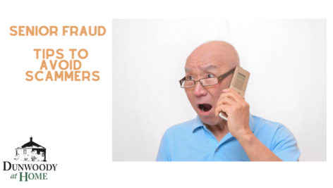 A startled senior citizen on the phone.