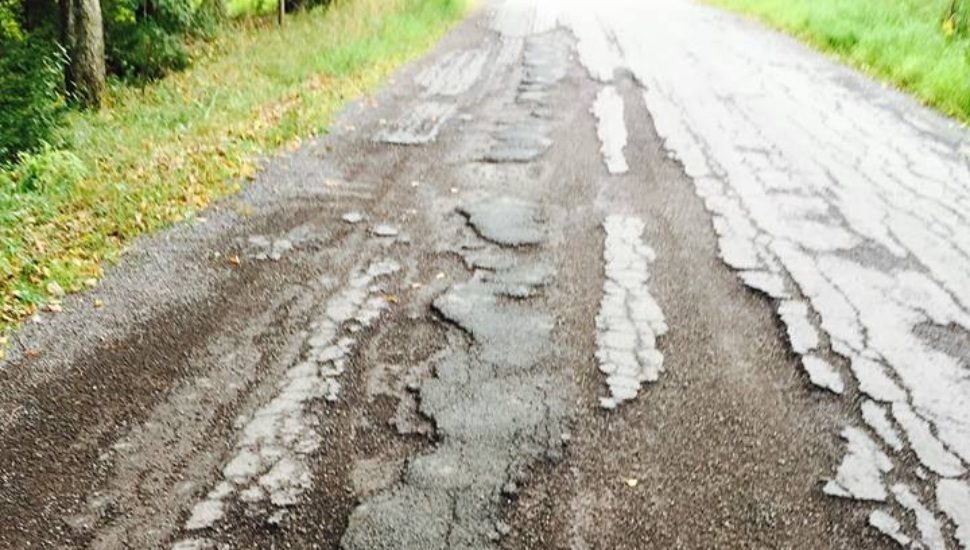 A deteriorated road in Pennsylvania.