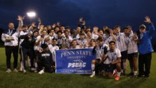 The Penn State Brandywine Lions men's soccer team, new PSUAC champs.