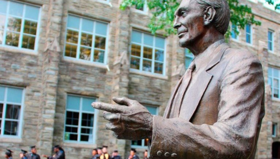 A statue of the founder of the Pennsylvania Institute of Technology.