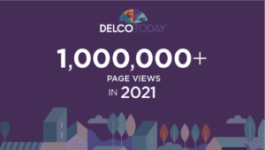 Graphic showing DELCO.Today had over 1 million pageviews in 2021