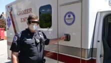 A Crozer Health paramedic with the X2 MR Glasses.