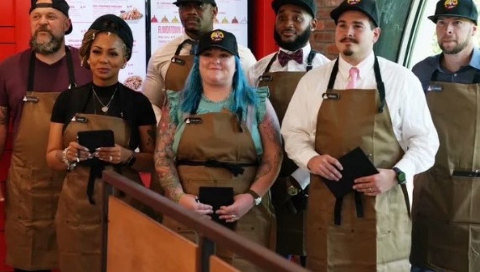 Kevin 'Stek' Cooper with competitors on "Guy's Chance of a Lifetime."