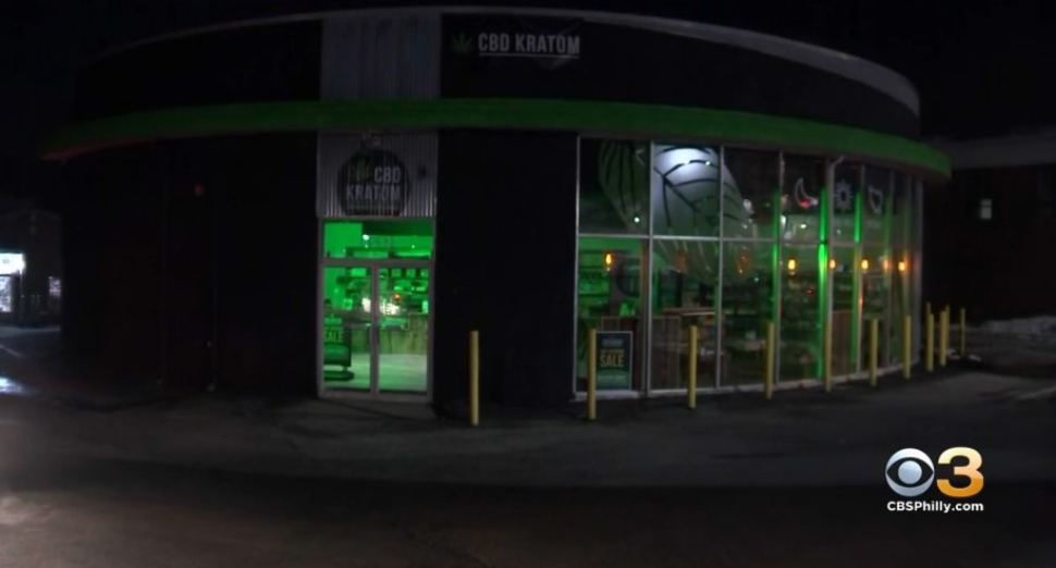 The exterior of the CBD Kratom Cannabis Dispensary on Lancaster Avenue in Wayne.