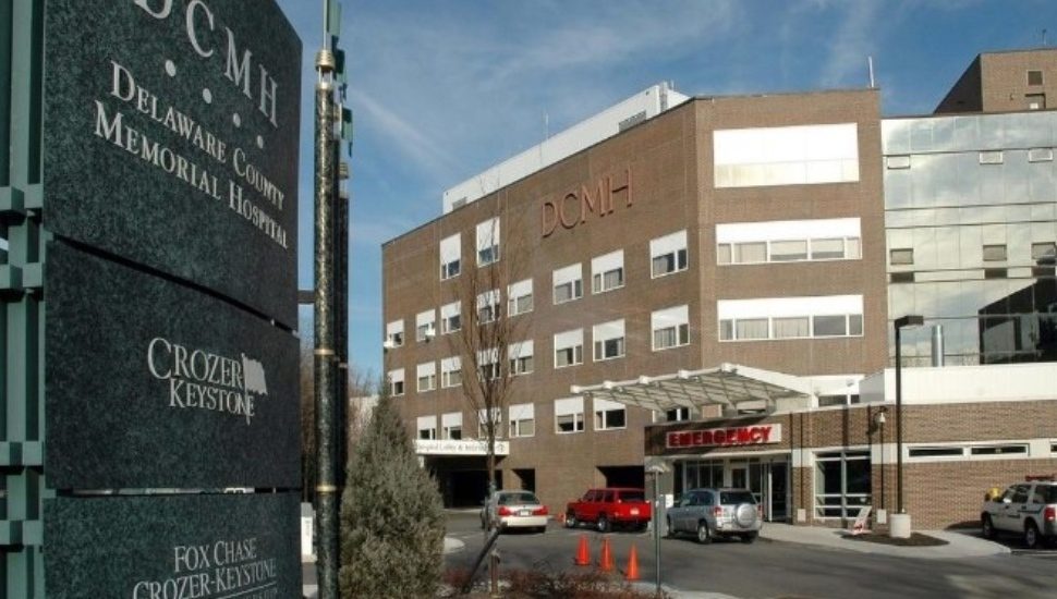 The entrance to Delaware County Memorial Hospital.