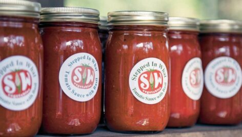 Tomato sauce with basil from the Hill Girt Farm in Chadds Ford.