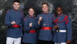 Valley Forge Military College students in uniform.