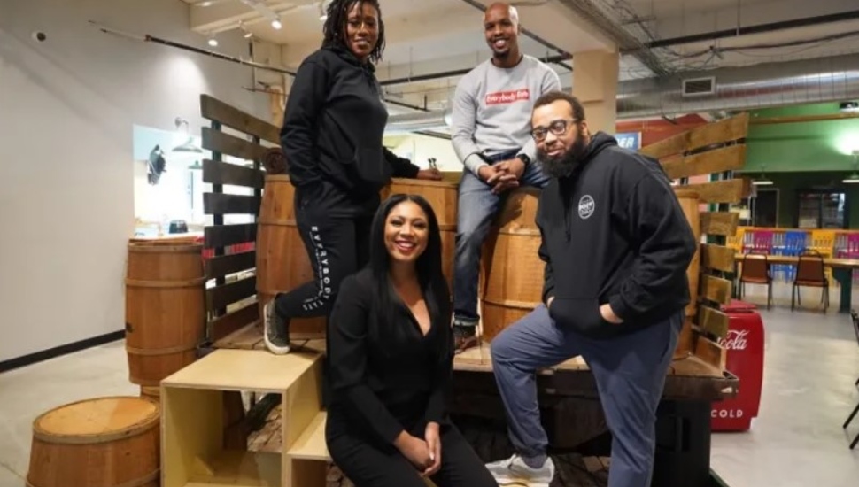 Chefs from Everybody Eats Philly (from left) Aziza Young, Stephanie Willis, Malik Ali, and Kurt Evans.