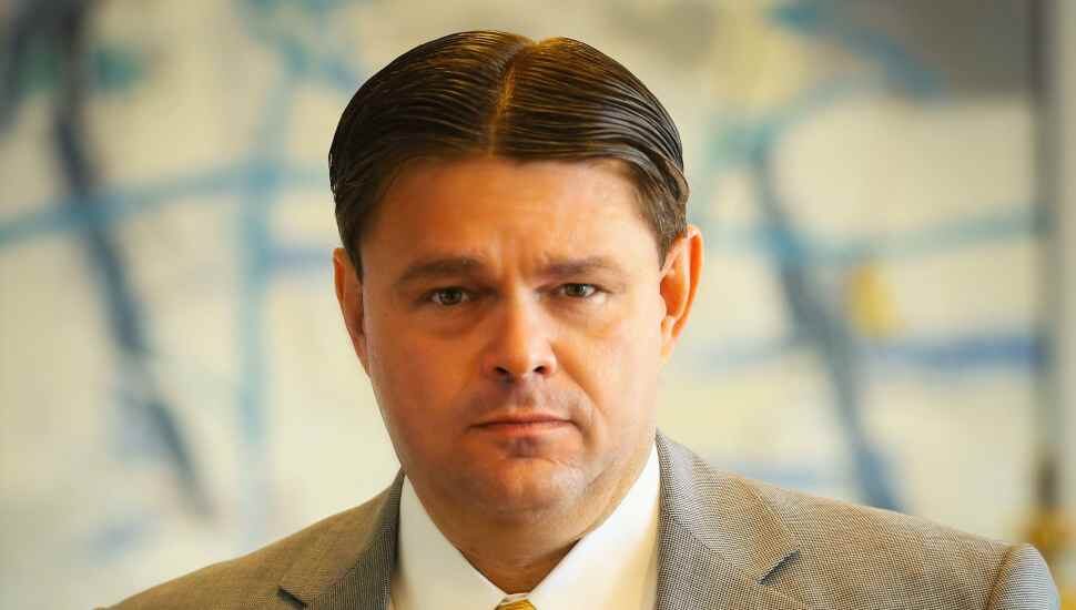 man with parted hair