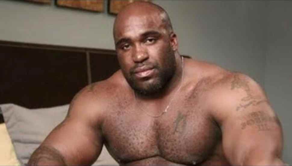 shirtless black man