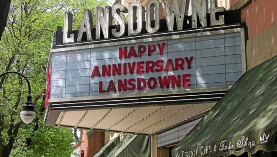 The marquee of the Lansdowne Theater.