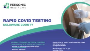 Rapid COVID testing promotion for Personic Health Care.