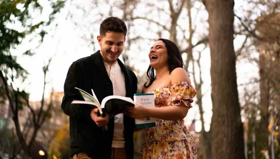 couple with books
