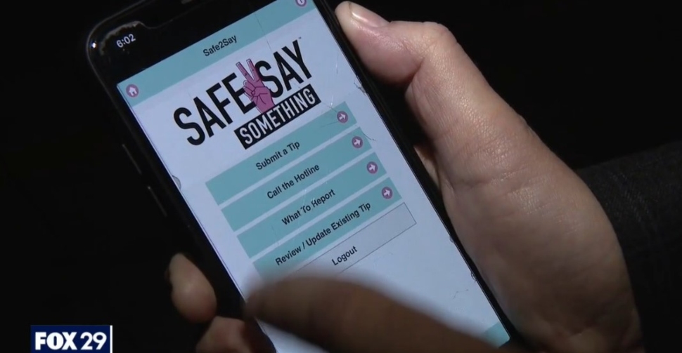 The Safe2Say app.