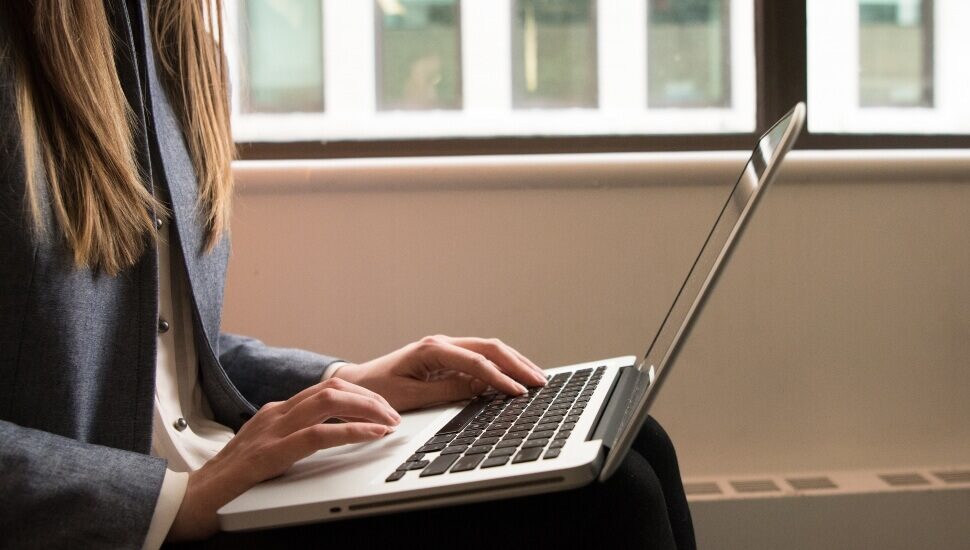 Woman on a laptop