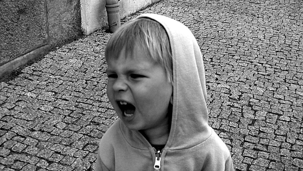 upset, yelling child.