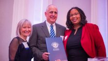 Dr. Monica Taylor, County Council presents proclamation from County Council to Frances M. Sheehan, The Foundation for Delaware County President and Dominic Pileggi, Board Chair