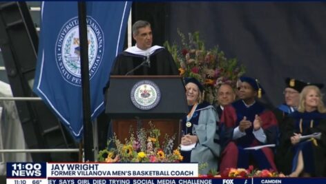 Jay Wright speaks to the Class of 2022