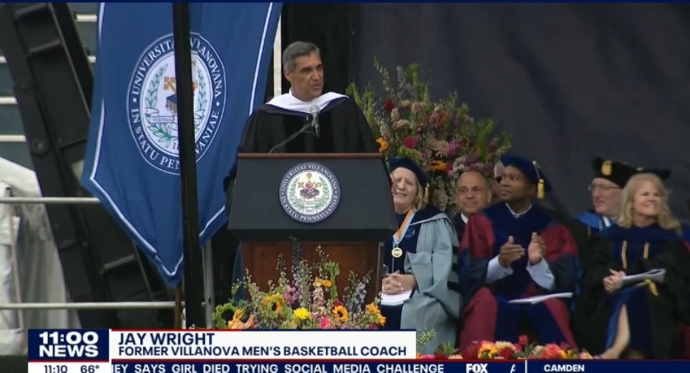 Jay Wright speaks to the Class of 2022