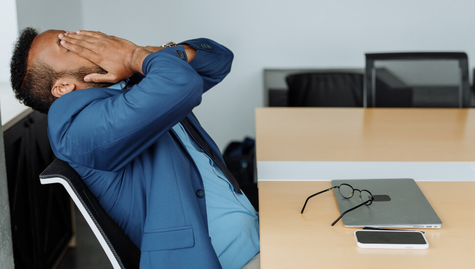 Man Tired at work