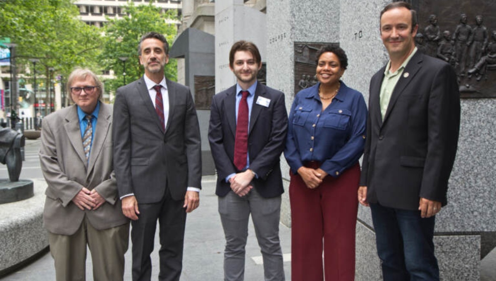 From left: Scott McGrath, Darren Spielman, Faran Savitz, Kyle Lewis and Mike Zabel.