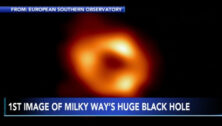 An image of a black hole at the center of the galaxy.