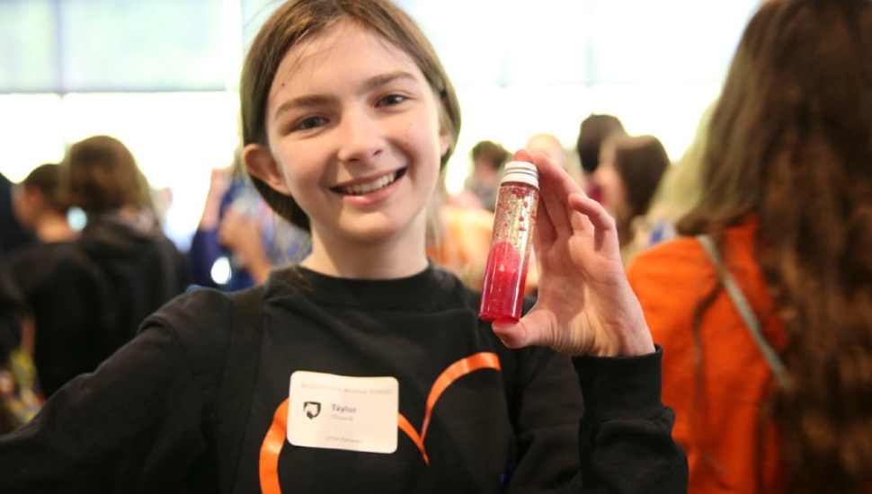 One of the participants in the STEM Pathway Career Exploration at Penn State Brandywine.