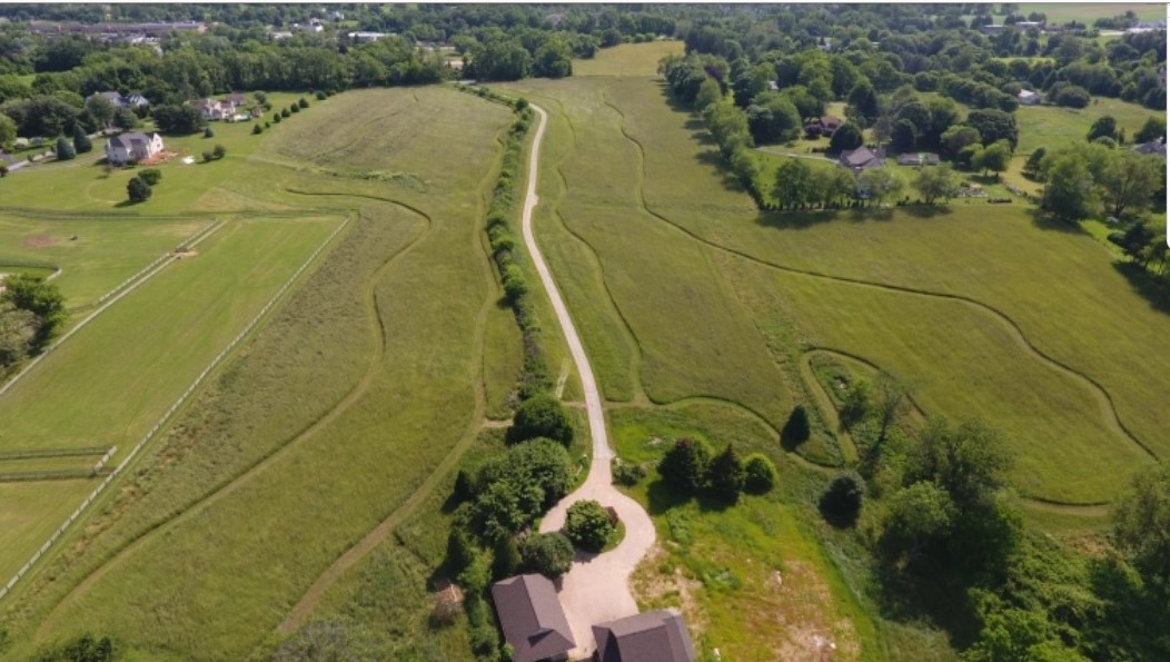 An aerial view of Brinton Run Preserve.