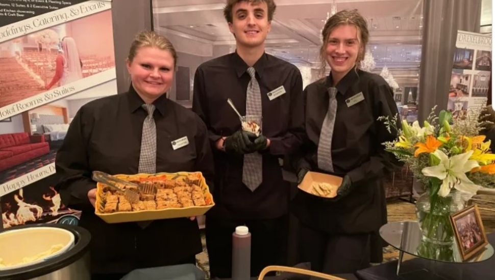 Valentina Kariouk, Brandon Redkar and Joli Golembiewski at the B2B Expo.