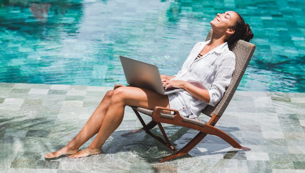 Enjoying a Relaxing Vacation Moment