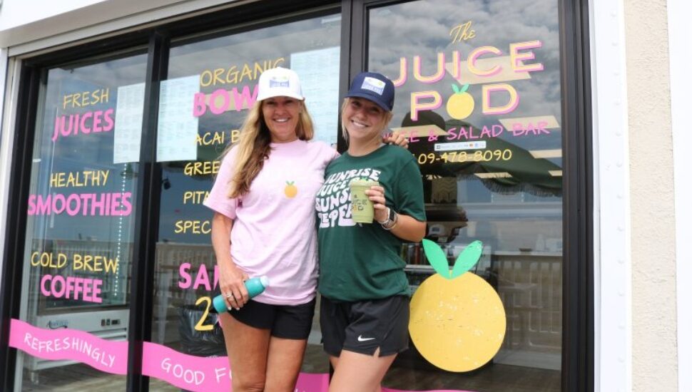 Danielle Leonhardt and Abby Burdsall at the Sea Isle City Juice Pod.