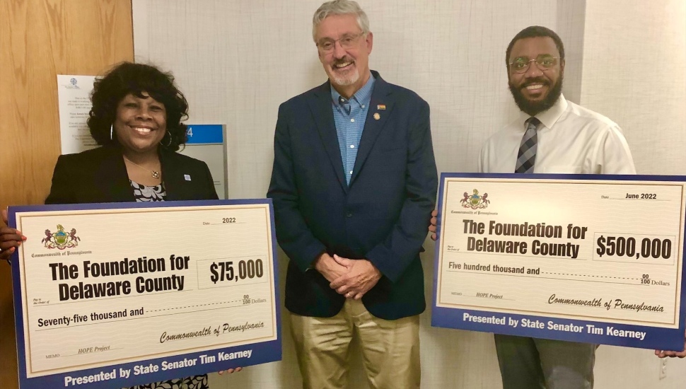State Sen. Tim Kearney at a check presentation to HOPE.