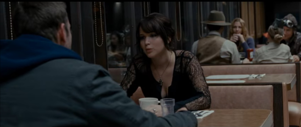 Jennifer Lawrence and Bradley Cooper at the Llanerch Diner in a scene from "Silver Linings Playbook"