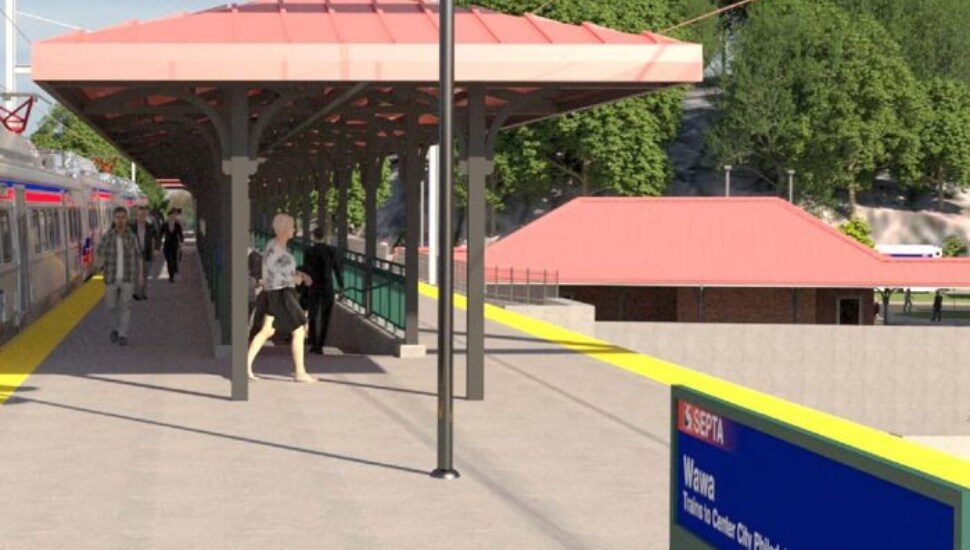 A rendering of what the new regional rail Wawa station will look like